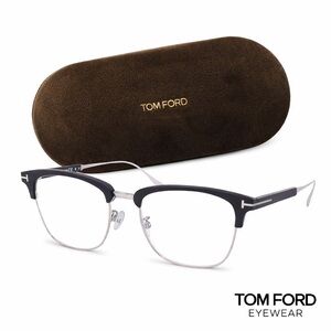 TOM FORD TF6590-F-B 002 MATTE BLACK & SHINY DARK RUTHENIUM BLOCK-BLUE LENSES